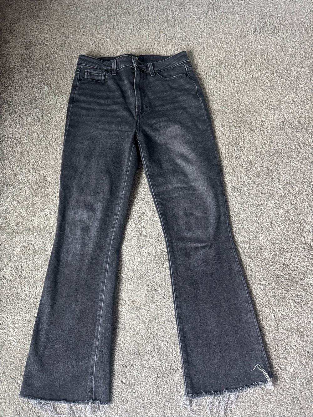 PAIGE Black Faded Flared Jeans